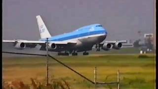 KLM Boeing 747 landing Amsterdam Schiphol, spring 1994