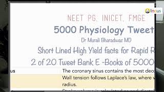 NEETPG Physiology Rapid Revision  in 30 Hours Tweet Book Part 1