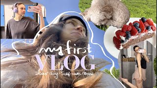 SPEND THE DAY WITH ME | First Vlog | chill day, self-care, gym, meet my maltipoo Boni