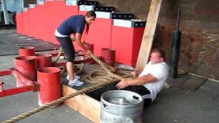 Derek Poundstone Flat Sled Drag 500lbs up incline