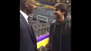 Kaka meeting Kobe Bryant last night before his last ever game