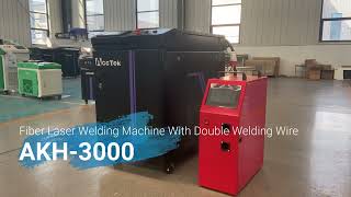 AccTek 3000w fiber laser welding machine with double wires feeder welding for thick steel metal