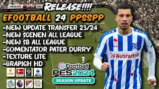 RELEASE!!! EFOOTBALL™ 24 PES PPSSPP LEAGUE EUROPA AND LEAGUE INDONESIAN FULL UPDATE GRAPICH HD