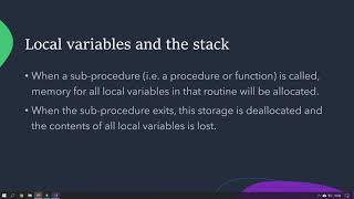 Scope of variables