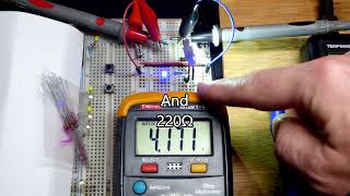 5V 1W LED Off At 3V supply 2N2222 Voltage Sensitive Switch Circuit