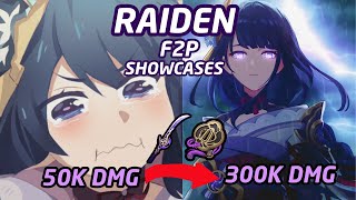 UPDATED F2P RAIDEN SHOWCASE AFTER 5.O!!! F2P RAIDEN BUILD AND GUIDE | GENSHIN IMPACT 5.0