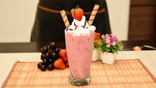 Receta Nutritiva Smoothie de Frutos Rojos Casero/Smoothie de Frutos Rojos para una Vida Saludable