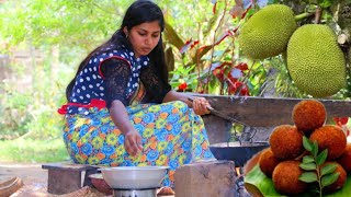 A simple homemade Jackfruit snacks converted into platter / village girl cooking