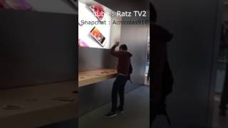 French guy smashes iPhones in Paris Apple Store rampage