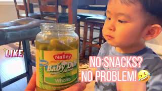 Pickled Dills for toddler! #healthylifestyle #eatingchallenge