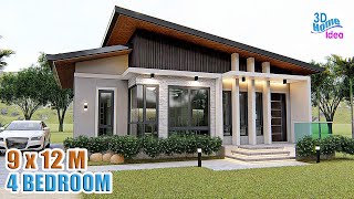 HOUSE DESIGN IDEA | 9 X 12 Meters with 4 Bedroom | Simple Life