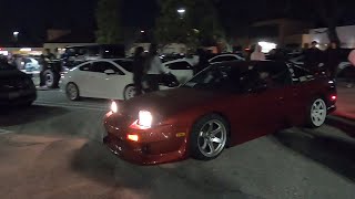 Car meet packed a parking lot