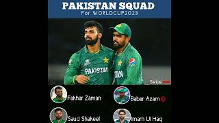 Pakistan Squad For Worldcup 2023 Prevue #cricket #shorts