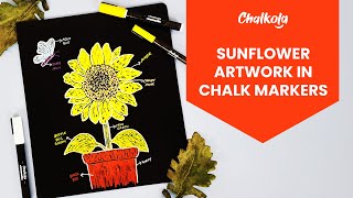 How To Draw A Sunflower With Chalk Markers [Tutorial]