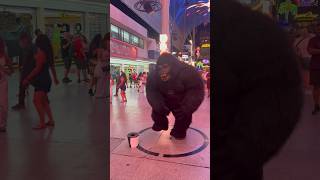 Gorilla Street Performer #dance #shorts #fremontstreetexperience #godzilla