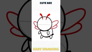 Easy to draw a cute bee #drawingtutorials #cutedraws