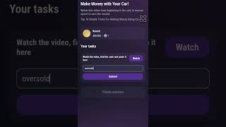 27th August Tapswap video ( Make money with Your Car ) Code