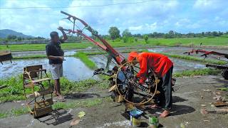 Quick G1000 Tractors Changing Wheel Hand Crank Walking Down To The Field And Working