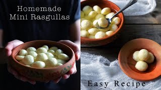 Homemade Mini Rasgulla Recipe I Manipuri Gulla I Mini Roshogolla I Rasagola