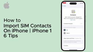 How To Import SIM Contacts On iPhone | iPhone 16 Tips ( iOS ) 2025