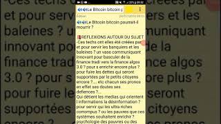 1-Le Bitcoin bitcoin pourraient-ils mourir ? Ruption tiers de confiance ? Des BM de gouvernances ?