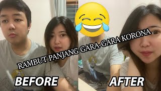 (TUTORIAL) cara potong rambut pacar di rumah pas lagi korona