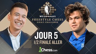 Magnus Carlsen vs Nodirbek Abdusattorov au Freestyle Chess GOAT Challenge 2024 | 1/2 Finale | Jour 5