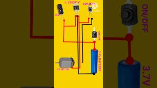 capacitor and 7805 ic connect to dc motor make electric project #shorts##youtube##electric#videos#