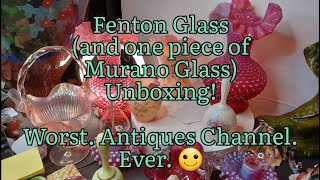 Unbox some Fenton (and Murano) Glass with me! Cranberry, Blue, Pink, and Uranium Glass!