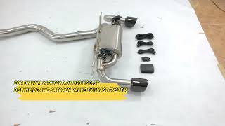 HMD stainless steel catback with valve and black tips for bmw m240i tuning upgrade