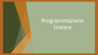 Programmazione lineare