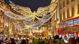 2024 London Christmas Lights Tour ✨ Regent Street Christmas Lights Walk & Shop Displays 🎄 4K HDR