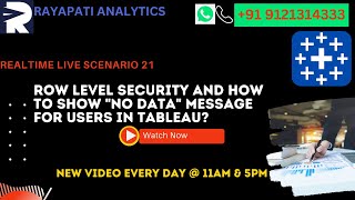 Tableau Interview Scenario | Row-level Security and How to show NO DATA message for users |