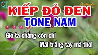 Karaoke Kiếp Đỏ Đen Tone Nam ( Dm ) Nhạc Sống Mới || Karaoke Tuấn Kiệt