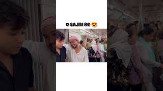 O Sajni Re | In Delhi Metro Crazy Girl s Reactions #shorts#trendingshorts#viral#singing#sajnire