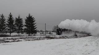 03 1010 und 01 519 mit "Neckar-Tauber-Jagst-Express" am 6.1.2019 bei Schrozberg