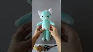 Handmade Plush Cat #sewingprojects #plushtoys