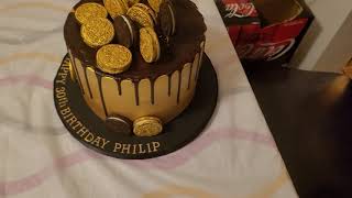 My  Gold Coin Drip Cake.