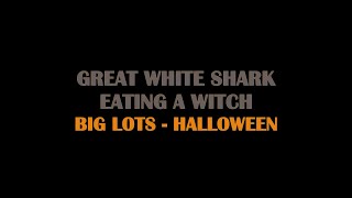 Great White Shark eating Witch Halloween Decorations