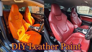 DIY Leather Dye  - Full Car Interior Colour Change. ( Orange leather Paint )