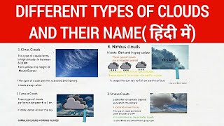 Different Types of clouds Their names and details in Hindi for Exam preparation | Geography