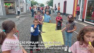 Manifestação de Trabalhadores da Câmara em despedimento, e pais com crianças no ATL