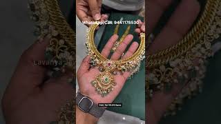 22k Gold Necklace Designs with Weight Part - 2 | #weddingjewellery #goldnecklacedesigns #vijayawada