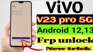 Vivo V23 Pro 5G FRP Bypass Android 12,13| New Trick 2022 | Vivo (V2130) Google Account Bypass |No Pc