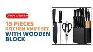 15 Piece Kitchen Knife Set With Block Review | Unleash Your Inner Chef with this Kitchen Knife Set!