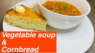 How to make the best Ground Turkey Vegetable soup and cornbread @delicioushugs9026