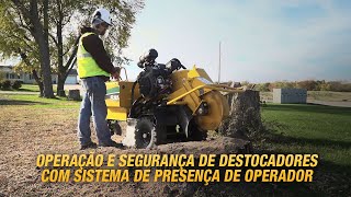 Operação e segurança de destocadores com sistema de presença de operador