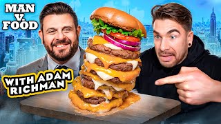 ATTEMPTING THE FAMOUS MAN VS FOOD BURGER CHALLENGE ADAM RICHMAN FAILED | Joel Hansen Raw