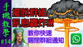 關閉WhatsApp群組訊息通知 / 群組星號訊息 / 群組置頂訊息 / 在群組搜尋訊息 / 在群組內進行意見調查（手機教學第14集）