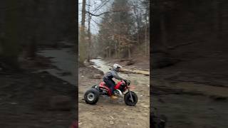 Otis gives Crazy Horse a try on ATC250r! #wellsville #ohio #freeride #hillkillers